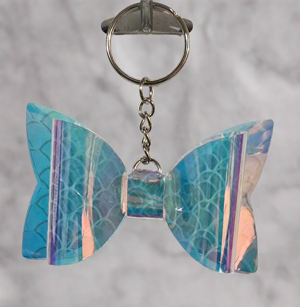 Holographic mermaid scale Bow Charm