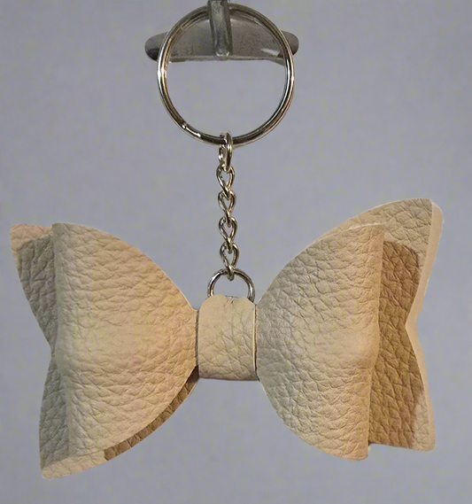 Cream Leather Bow Charm